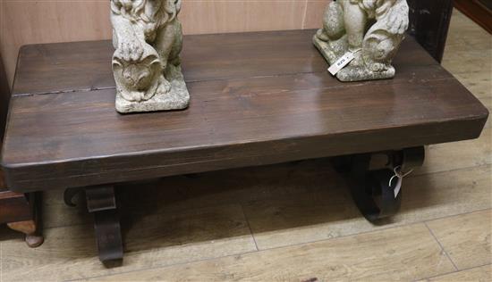 A rustic coffee table W.111cm